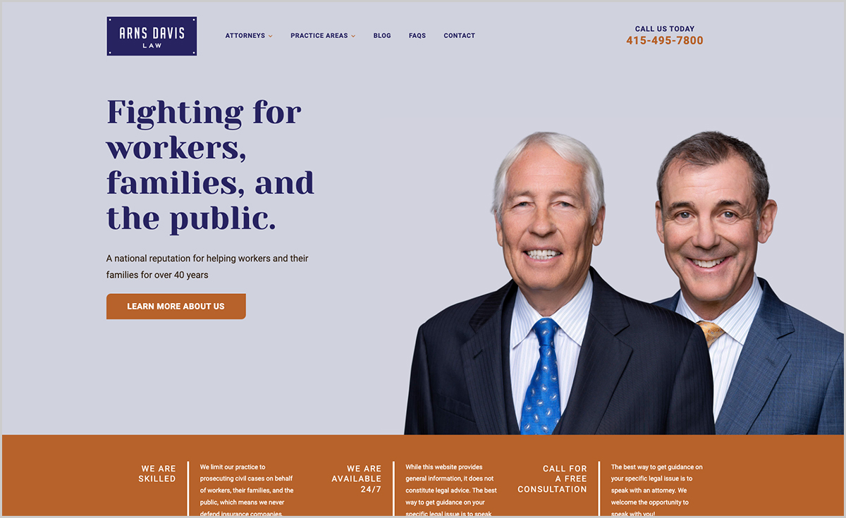 Arns Davis Law Best Law Firm Website Designs