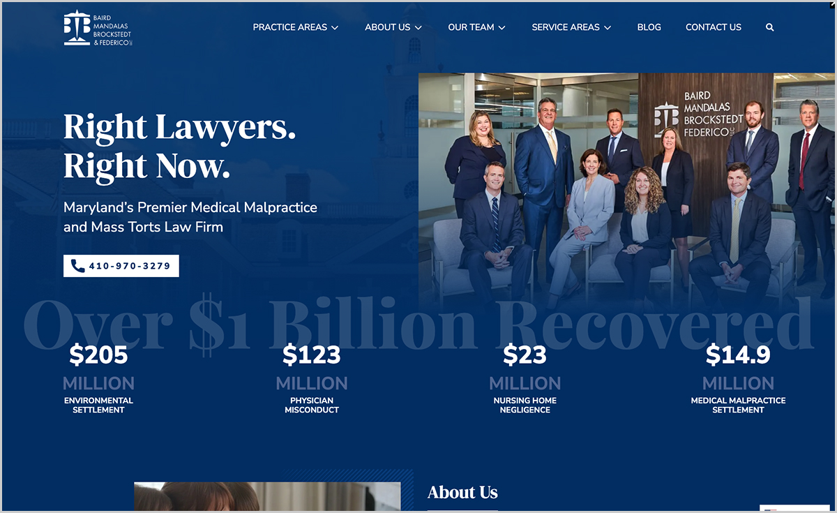 Baird Mandalas Brockstedt Federico Best Law Firm Website Designs