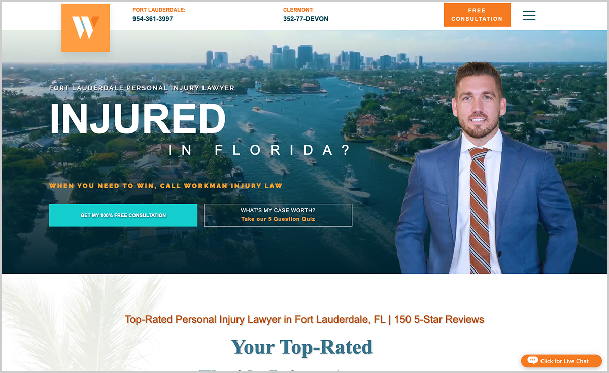 Workman Injury Law best law firm website design